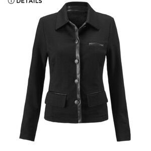 F17 Cabi Tudor Jacket, Black with faux leather trim
